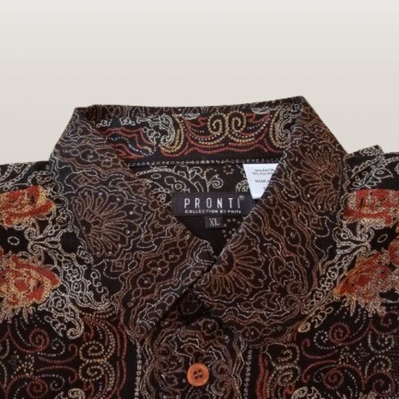 PRONTI COLLECTION BY PHITA MEN LONG SLEEVE CASUAL DRESS SHIRT - SIZE XL - Picture 2 of 6